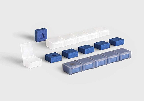 InsertSplitBox: um sistema de embalagem múltipla com compartimentos individuais destacáveis.